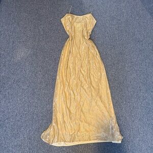 |SOLD| vintage jessica mcclintock gunne sax gold floral jewel strap maxi dress